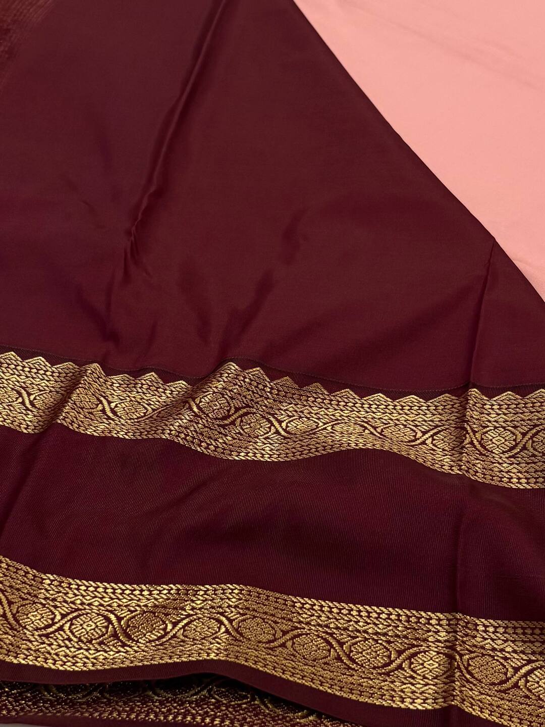 Pastel Pink Semi Kanchi Silk Saree