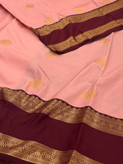 Pastel Pink Semi Kanchi Silk Saree