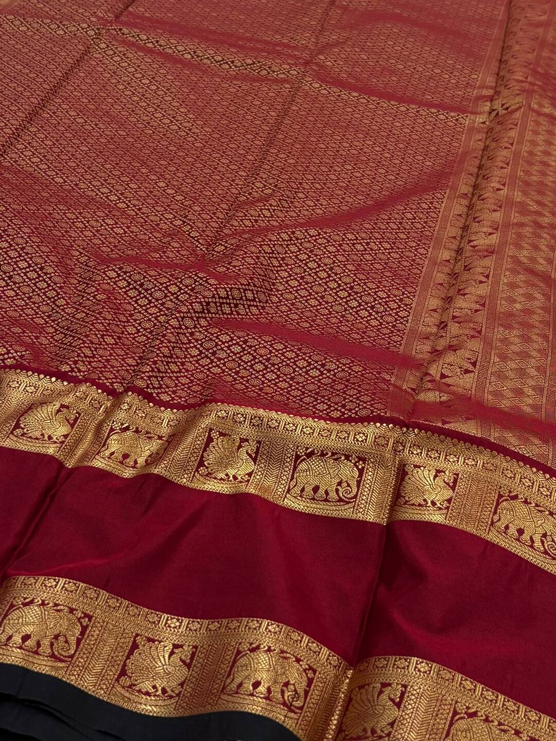 Navy Blue Semi Kanchi Silk Saree