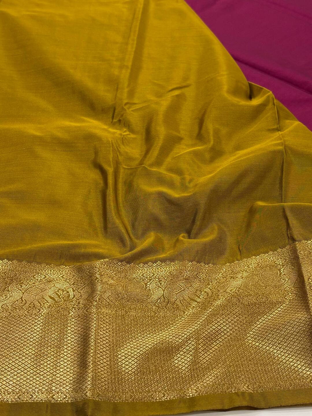Magenta Purple  Semi Kanchi Silk Saree
