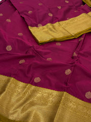 Magenta Purple  Semi Kanchi Silk Saree