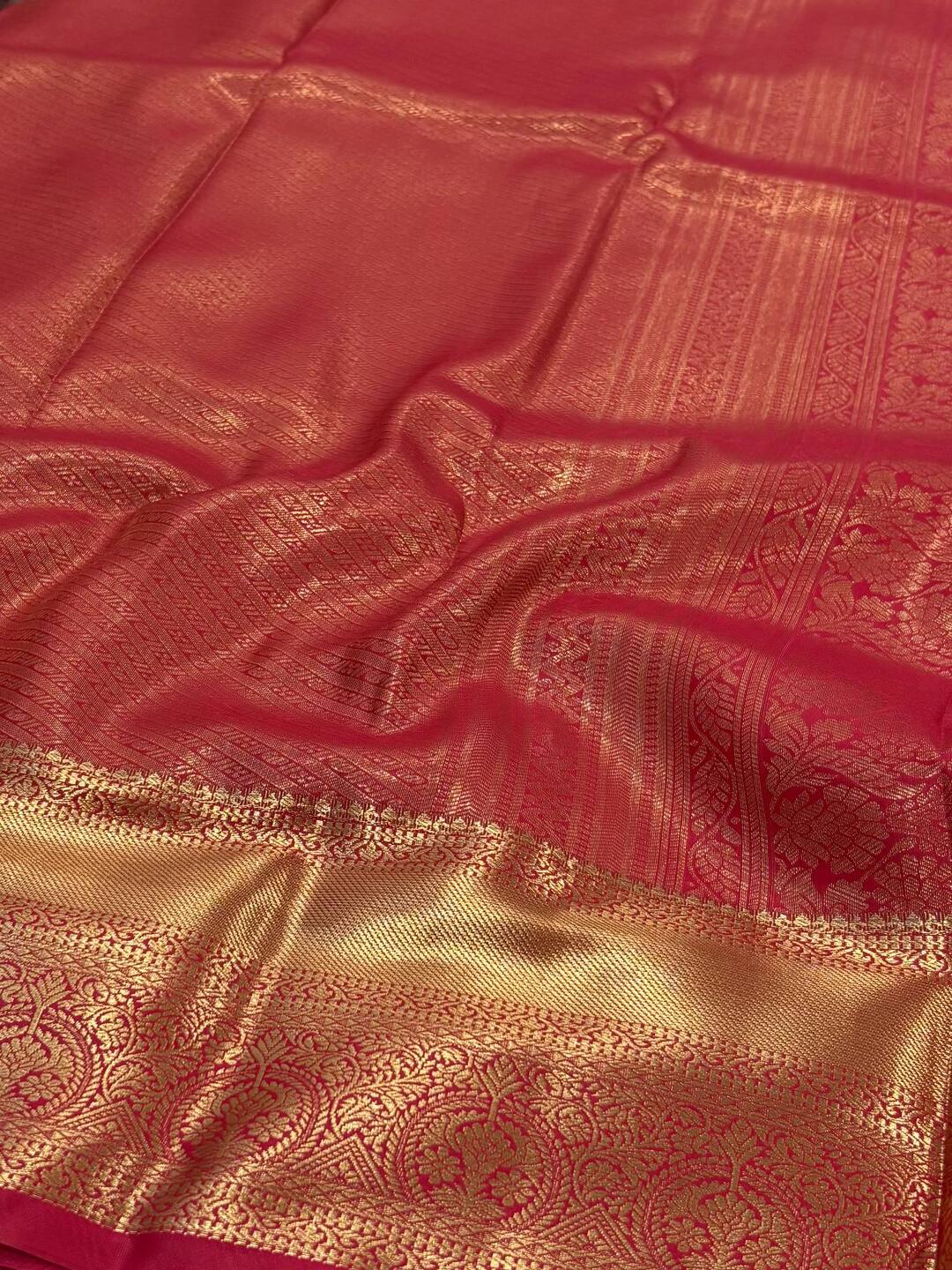 Hot Pink Semi Kanchi Silk Saree