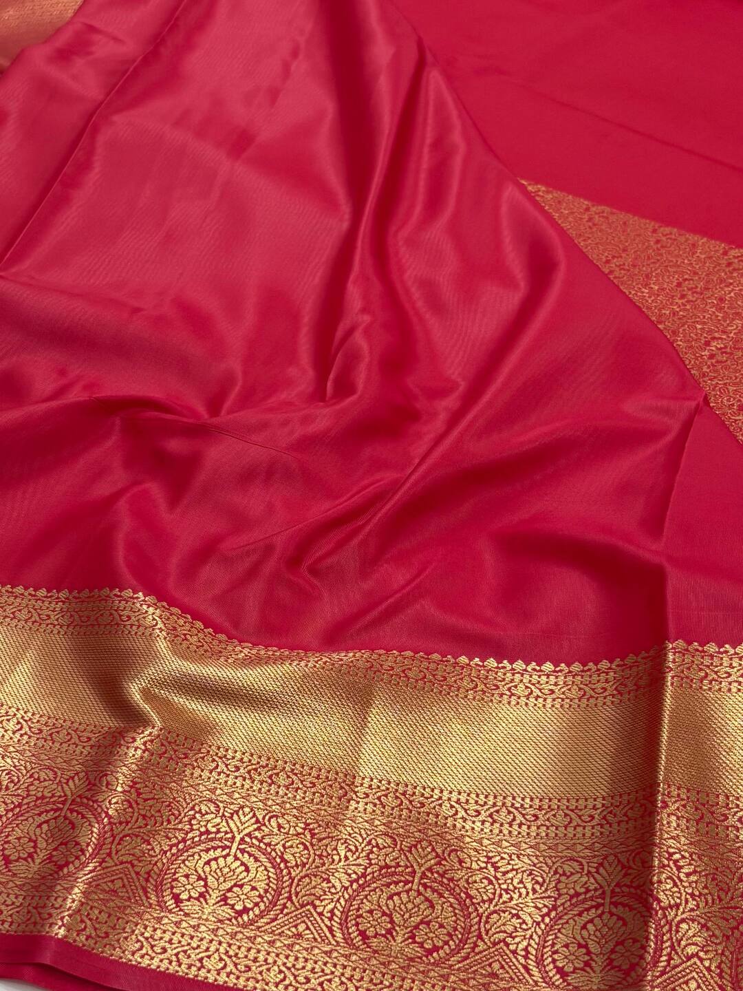 Hot Pink Semi Kanchi Silk Saree