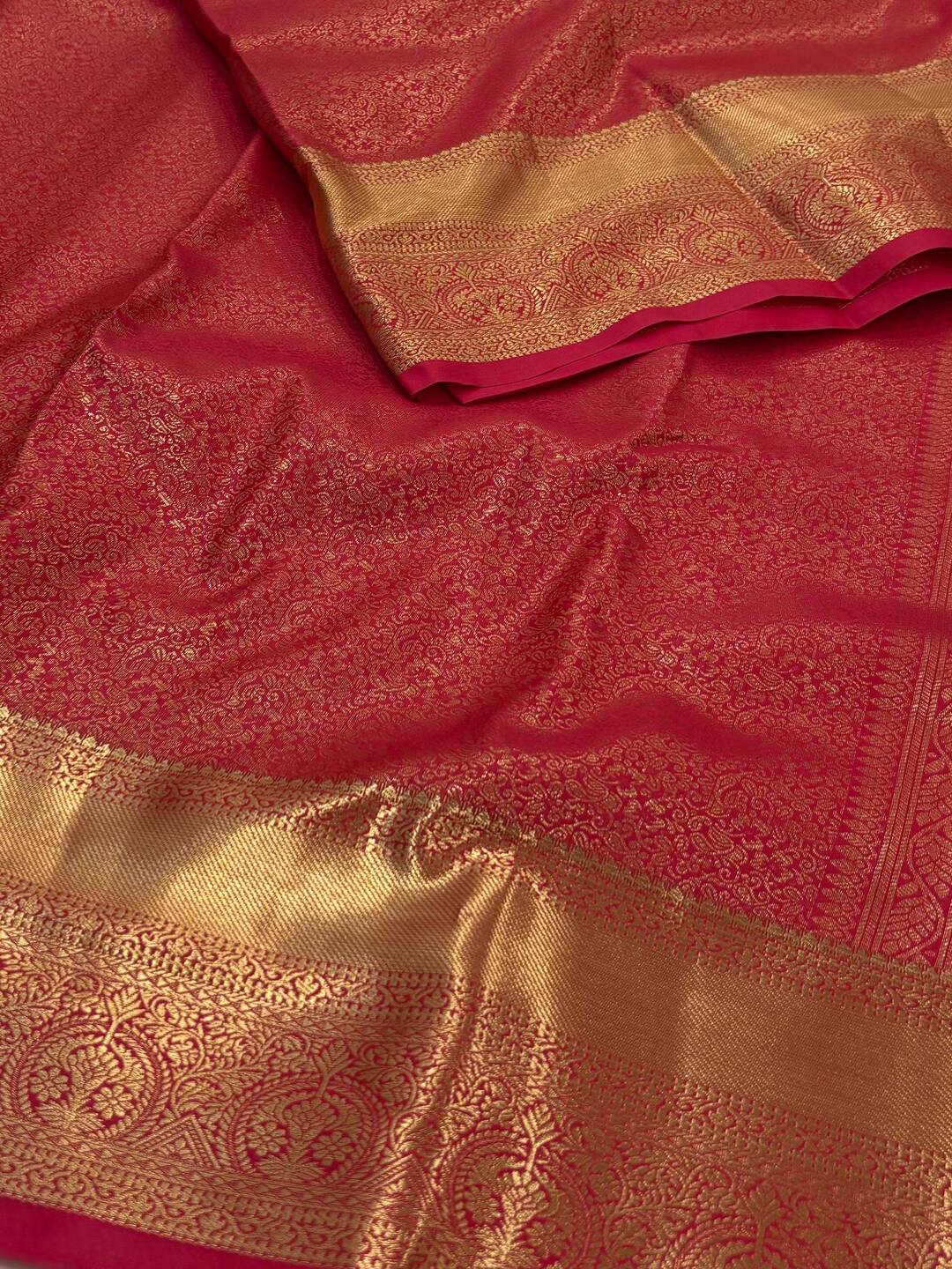 Hot Pink Semi Kanchi Silk Saree