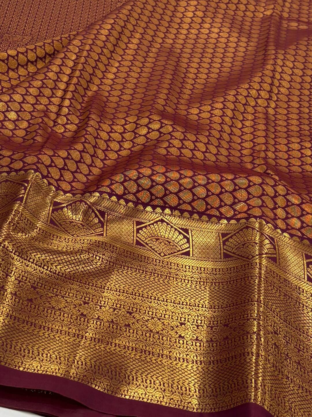 Plum Purple Semi Kanchi Silk Saree