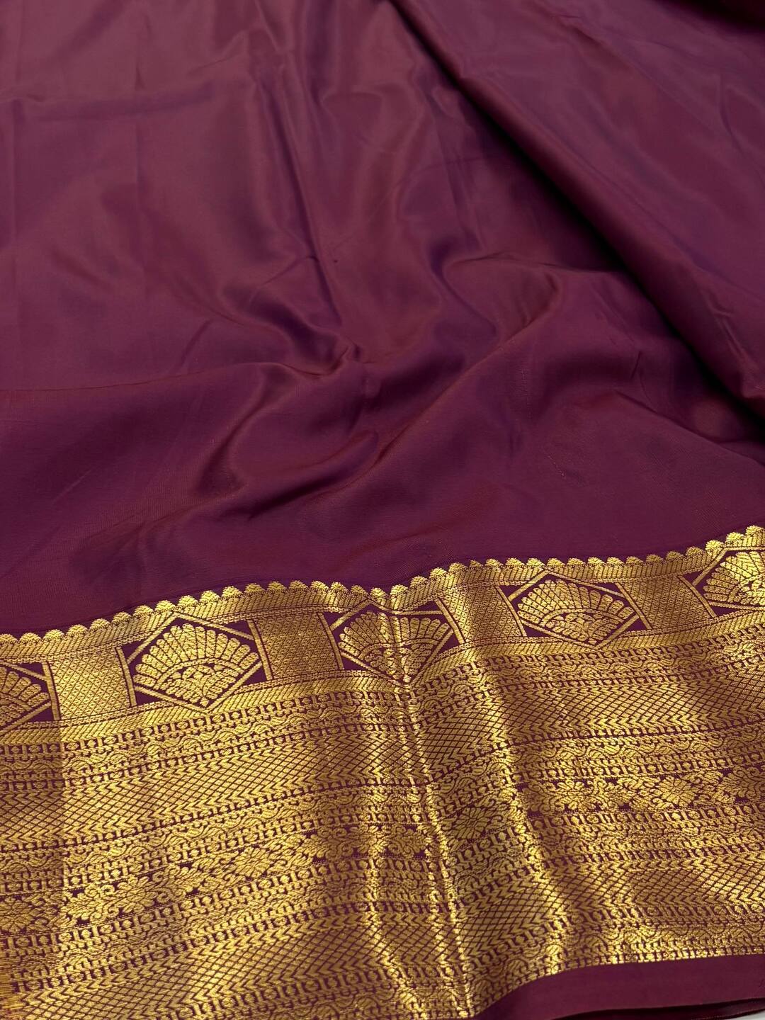 Plum Purple Semi Kanchi Silk Saree