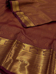 Plum Purple Semi Kanchi Silk Saree