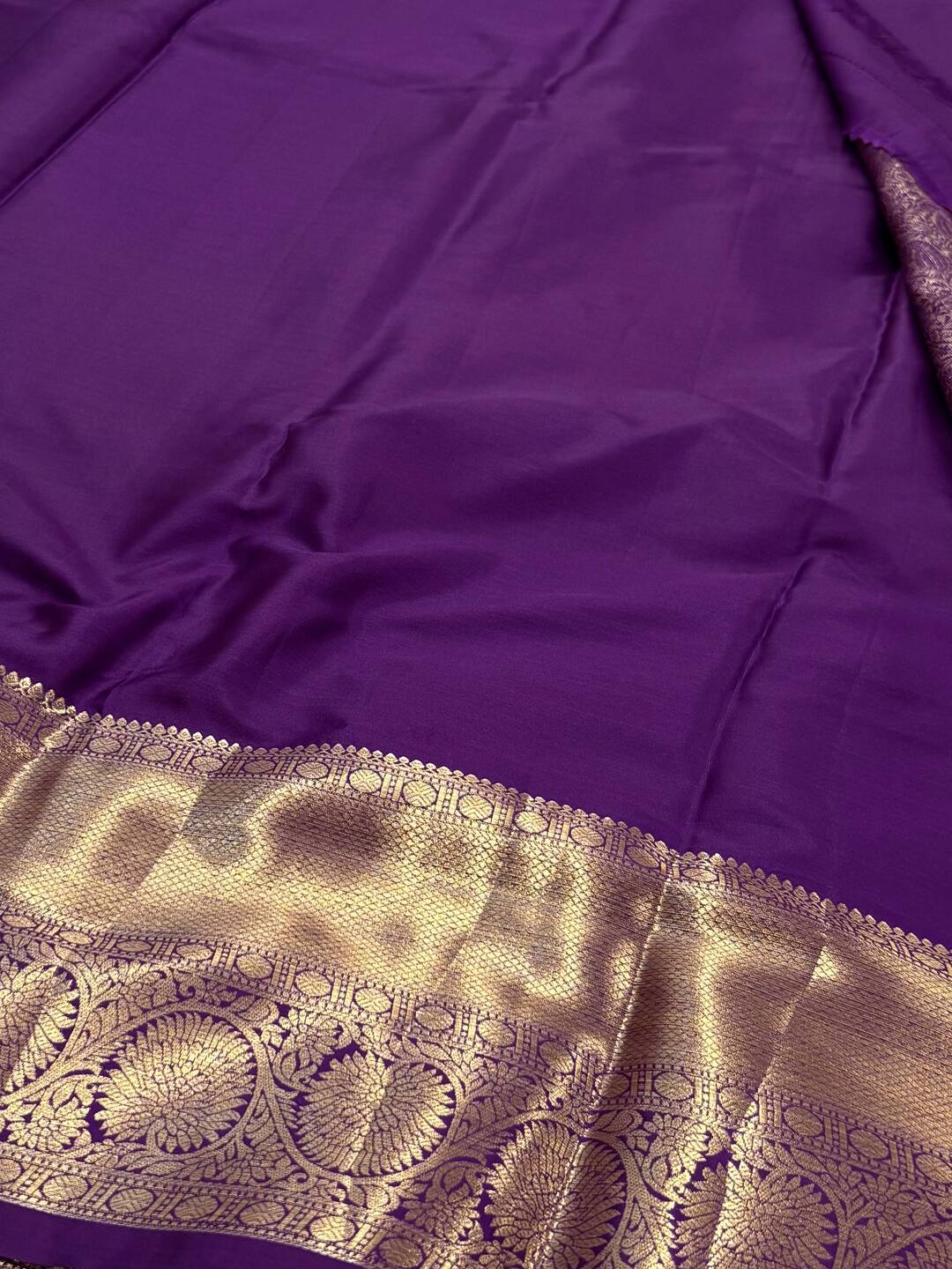 Violet Purple Semi Kanchi Silk Saree