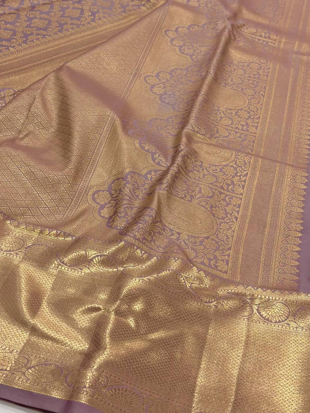 Dusty Purple Semi Kanchi Silk Saree