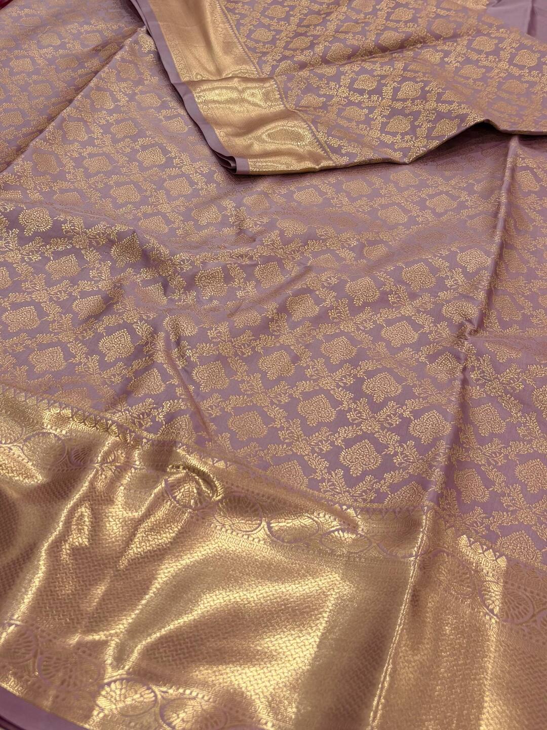 Dusty Purple Semi Kanchi Silk Saree