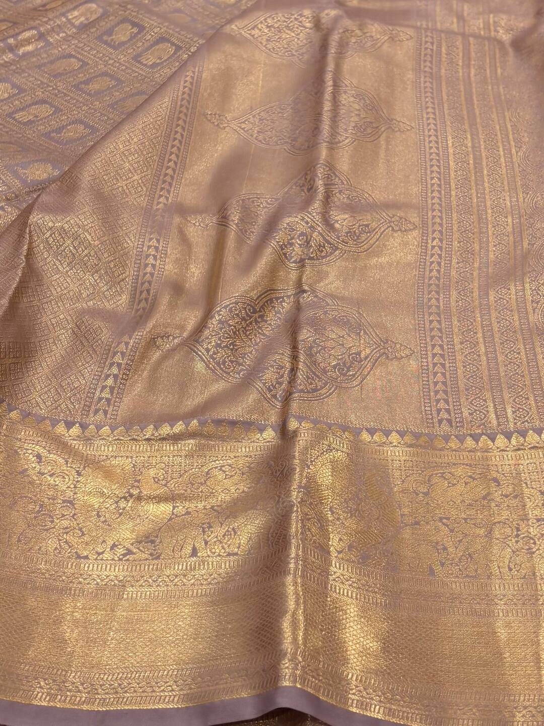 Dusty Purple Semi Kanchi Silk Saree