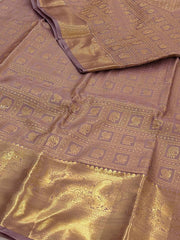 Dusty Purple Semi Kanchi Silk Saree