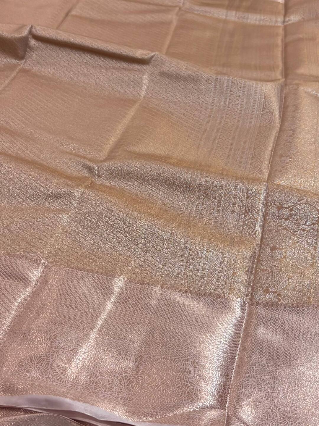 Pastel Pink Semi Kanchi Silk Saree