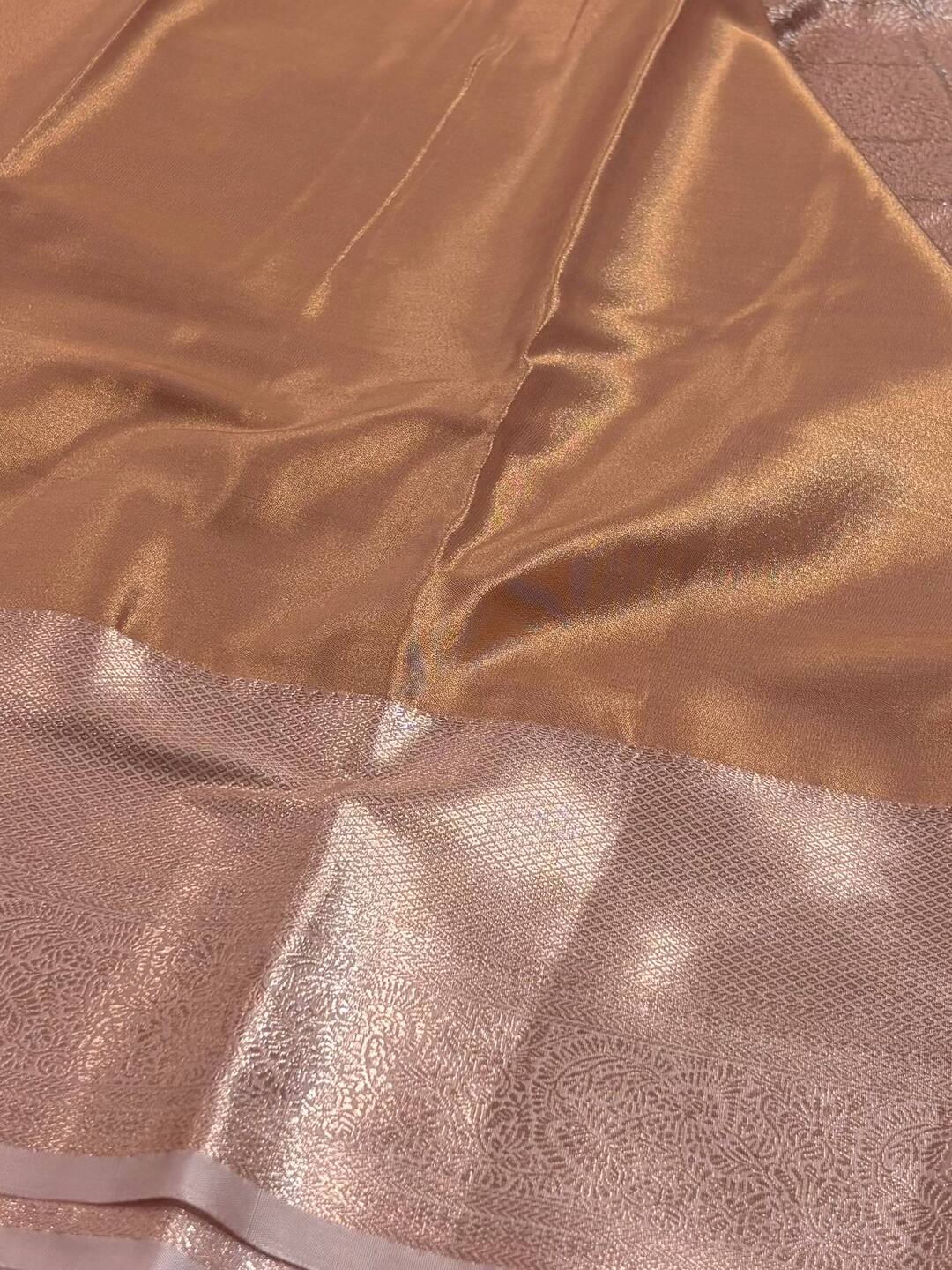 Pastel Pink Semi Kanchi Silk Saree