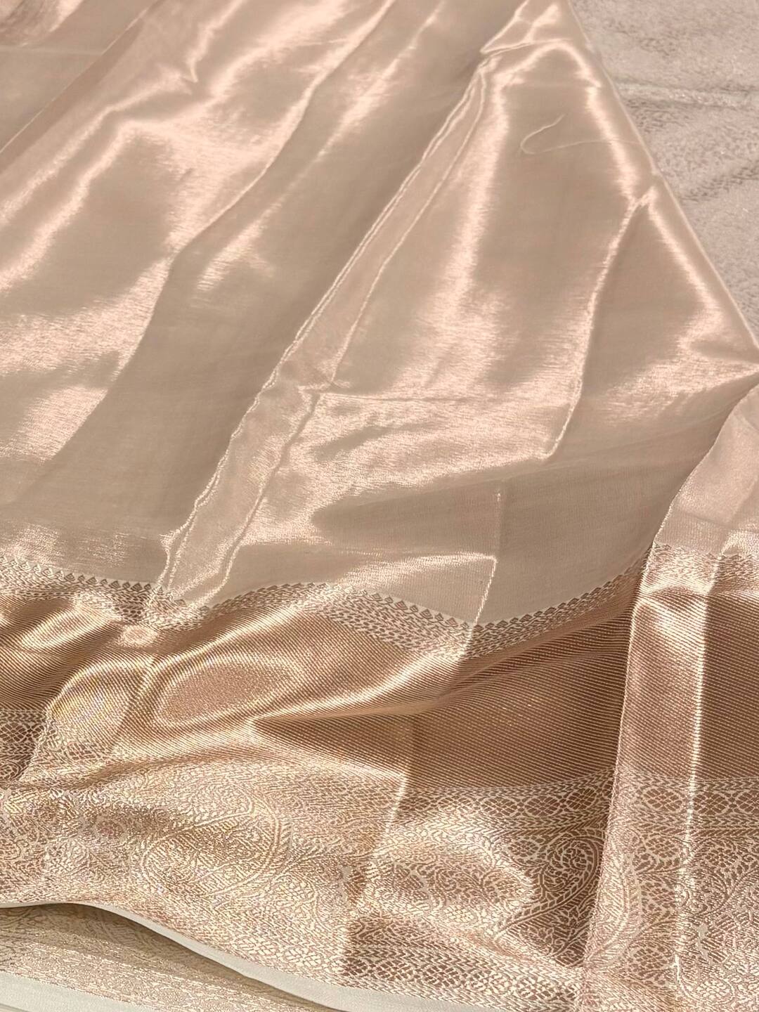 Beige Semi Kanchi Silk Saree