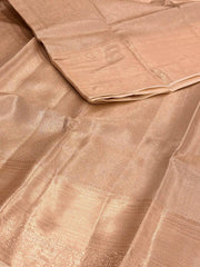 Peach Pink Semi Kanchi Silk Saree