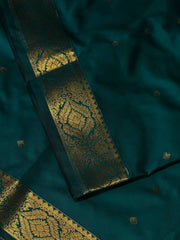 Teal Blue Cotton Silk Saree