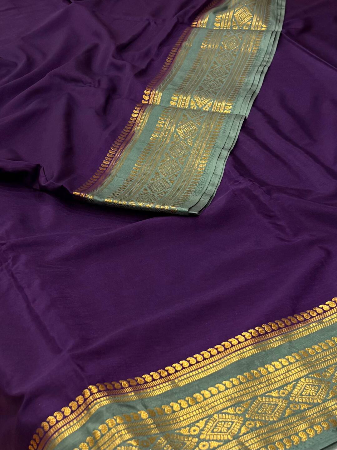 Royal Purple Semi Mysore Saree