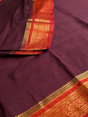 Wine Purple Semi Mysore Saree