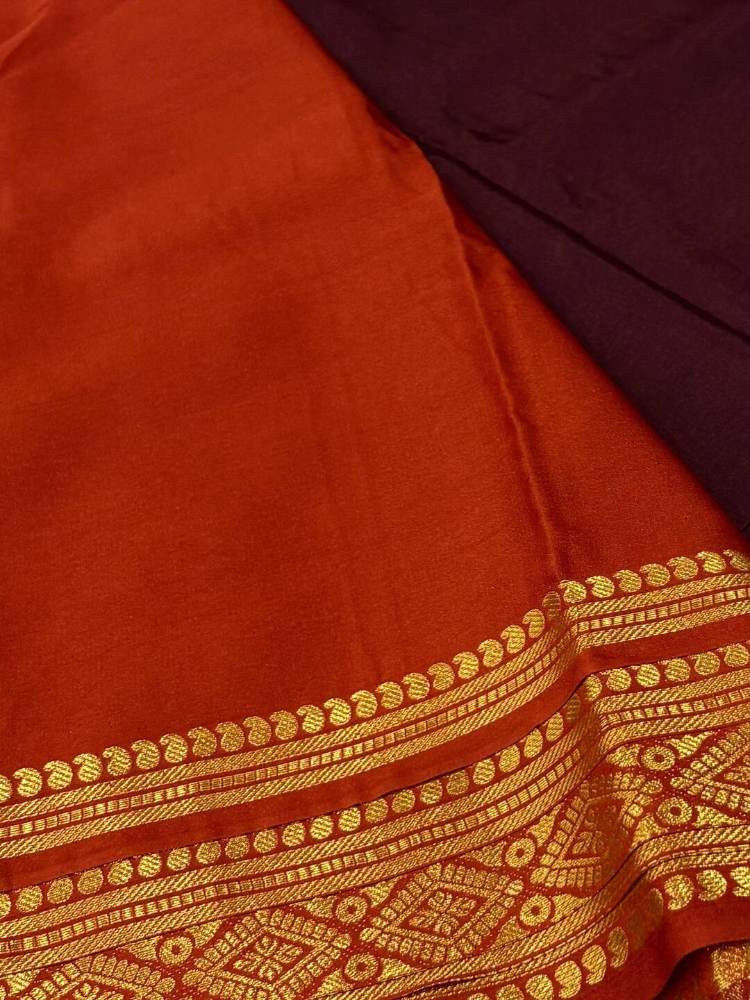 Wine Purple Semi Mysore Saree