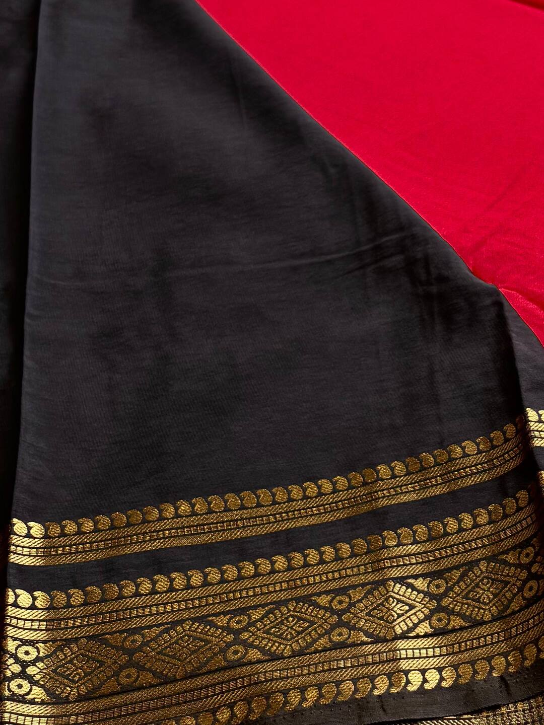 Chili Red Semi Mysore Saree