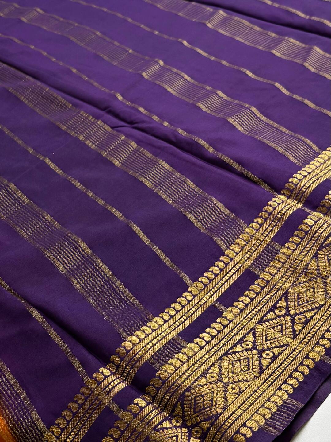 Orange Semi Mysore Saree