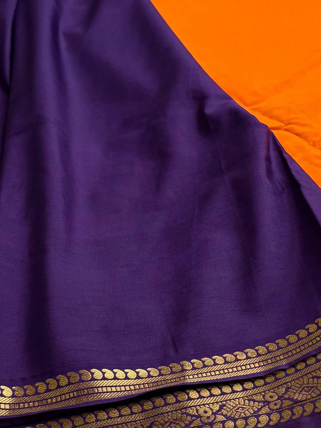 Orange Semi Mysore Saree
