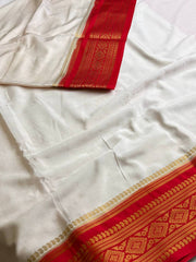 White Semi Mysore Saree
