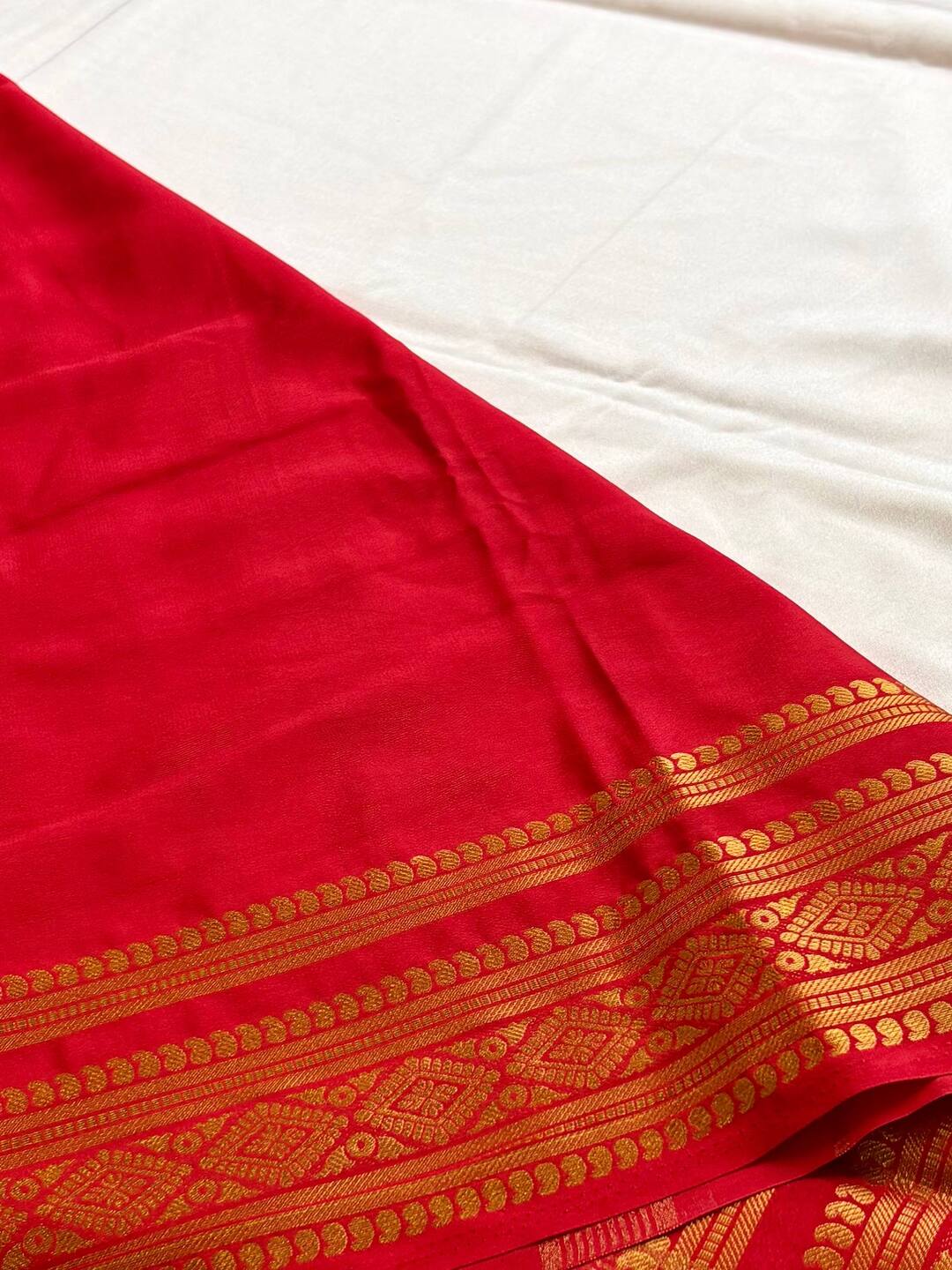 White Semi Mysore Saree