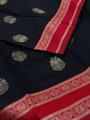 Black Cotton Silk Saree