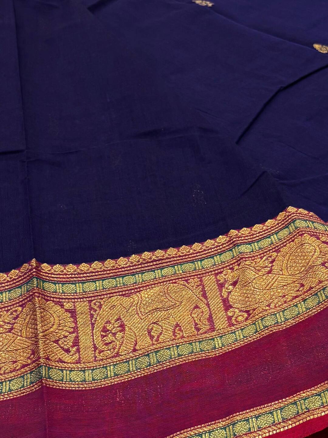 Navy Blue Chettinad Cotton Saree