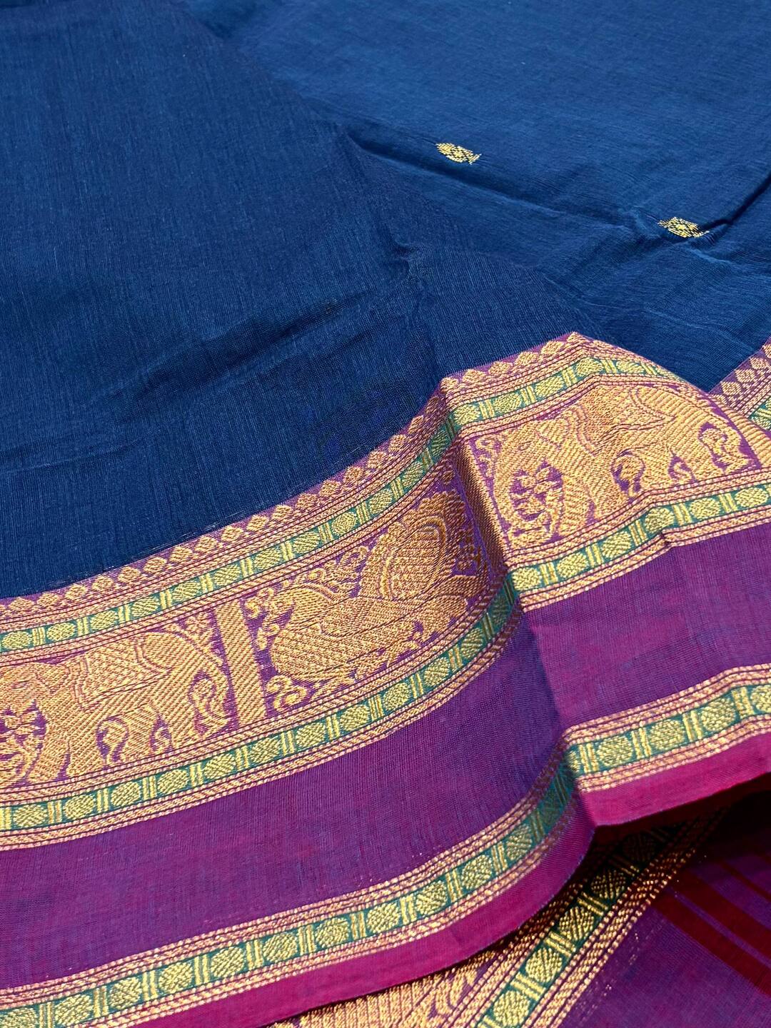 Blue Chettinad Cotton Saree
