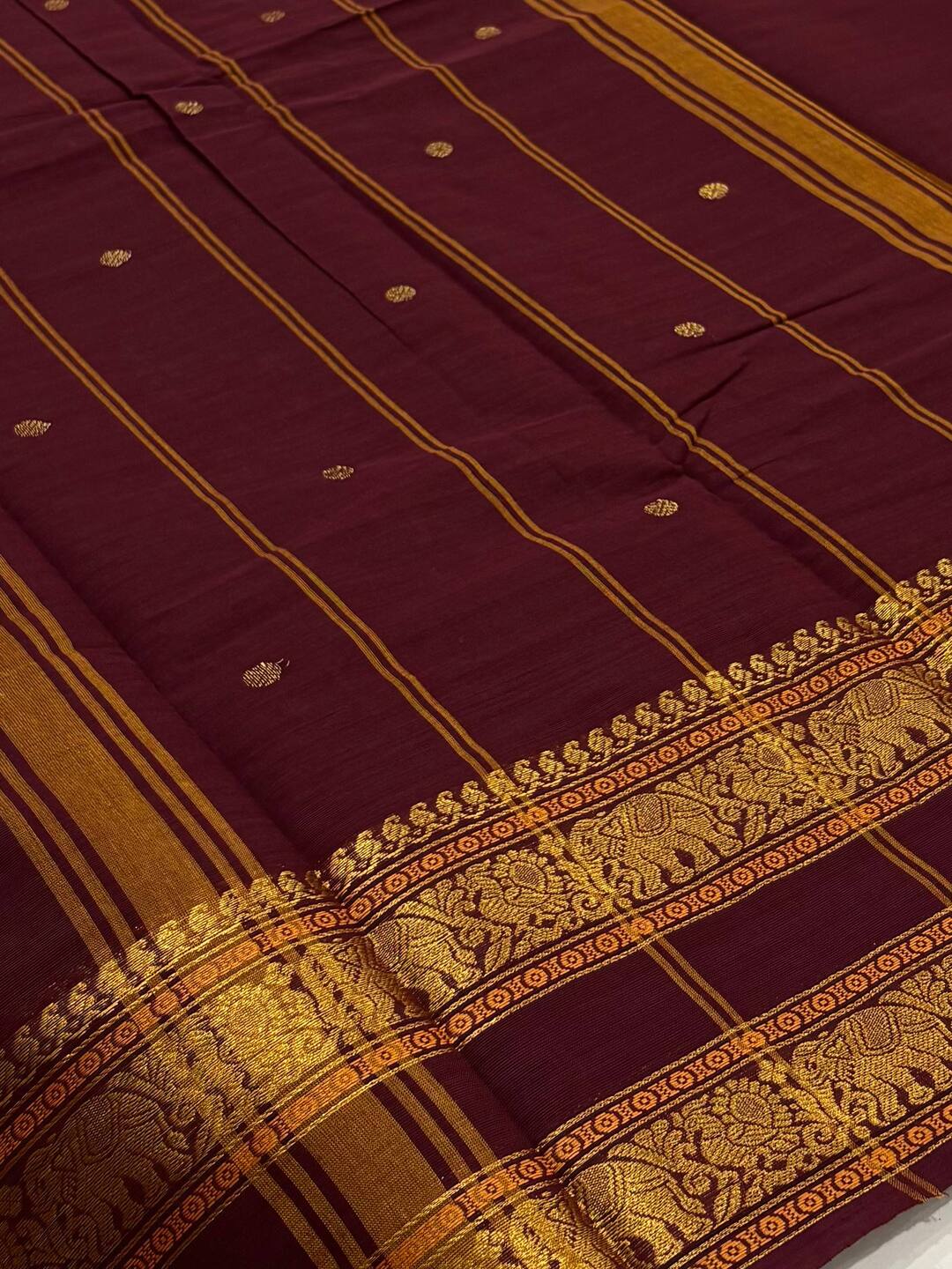 Maroon Chettinad Cotton Saree