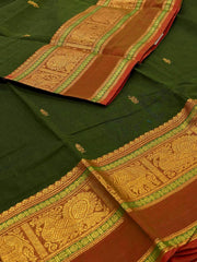 Forest Green Chettinad Cotton Saree