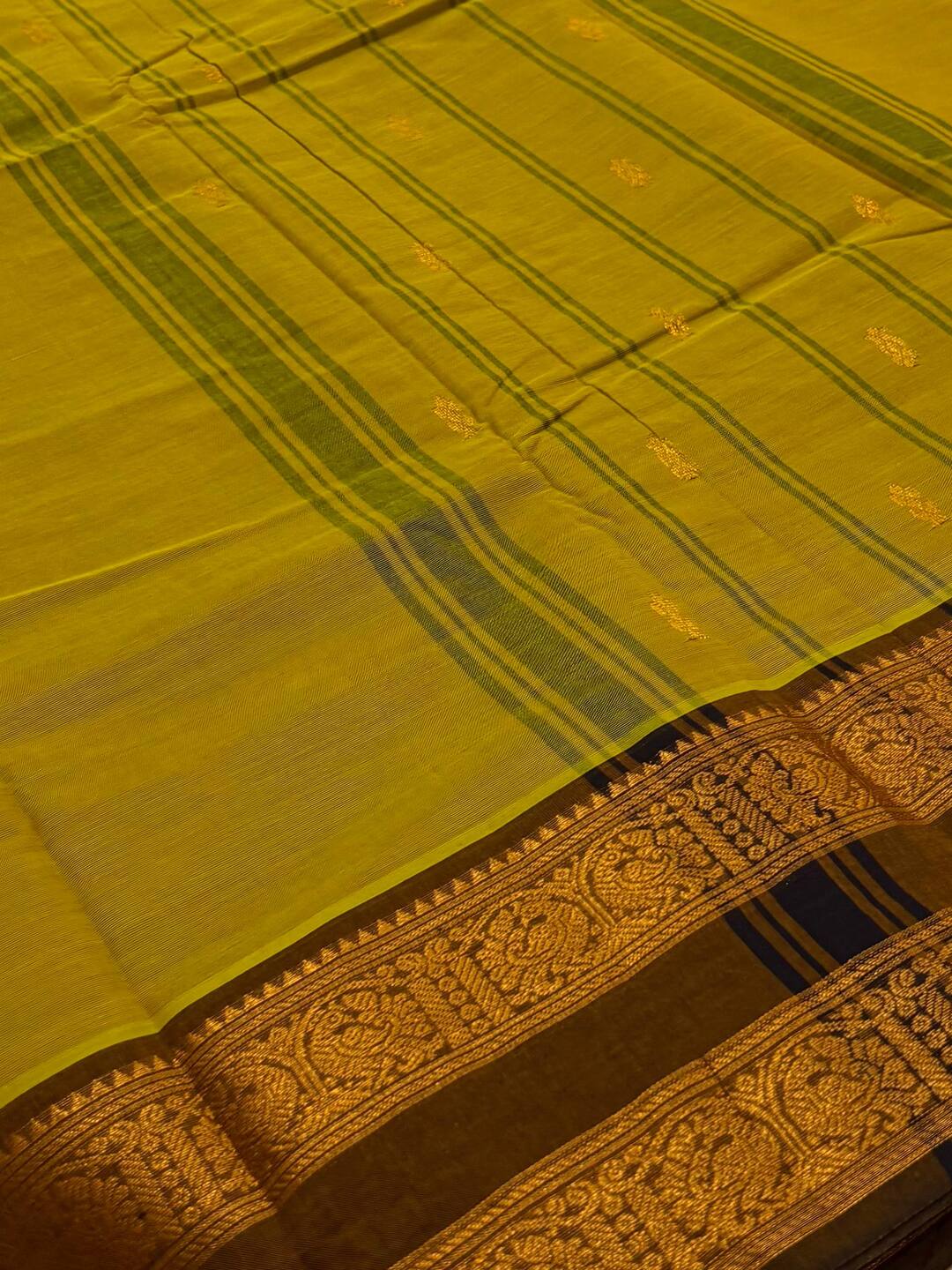 Apple Green Chettinad Cotton Saree