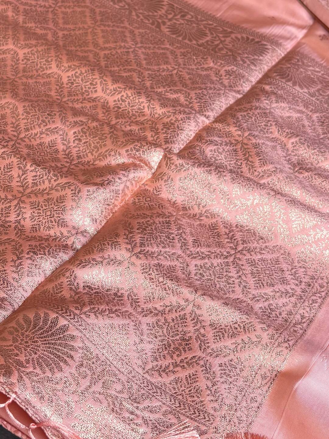 Peach Cotton Silk Saree