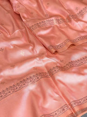 Peach Cotton Silk Saree