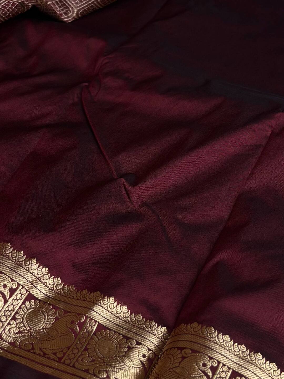 Burgundy Semi Kanchi Silk Cotton Saree