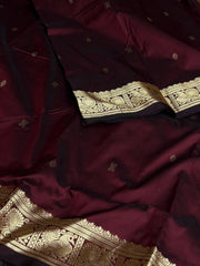 Burgundy Semi Kanchi Silk Cotton Saree
