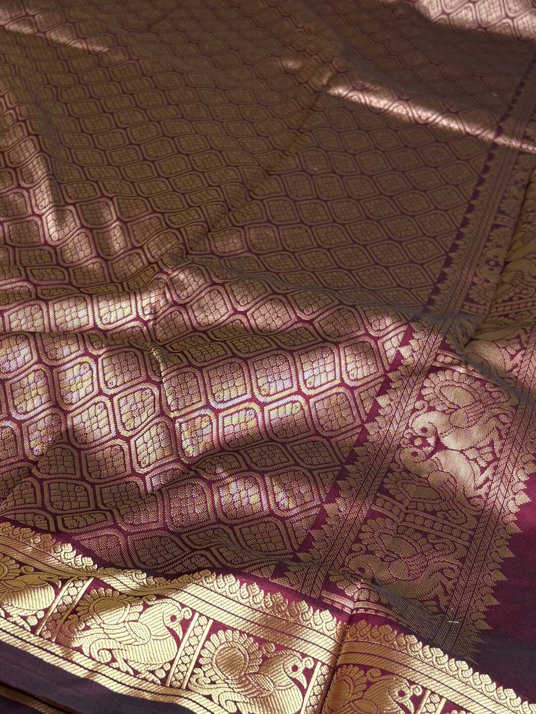 Wine Purple Semi Kanchi Silk Cotton Saree