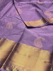 Lavender purple Purple Semi Kanchipuram Silk Saree