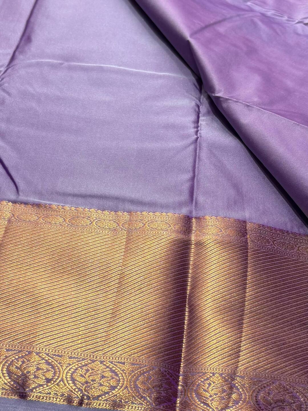 Bluish Purple Semi Kanchi Silk Saree