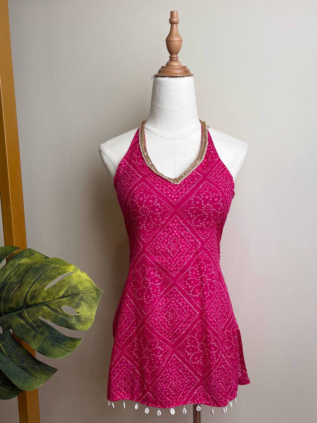Hot Pink Hand block Cotton Top