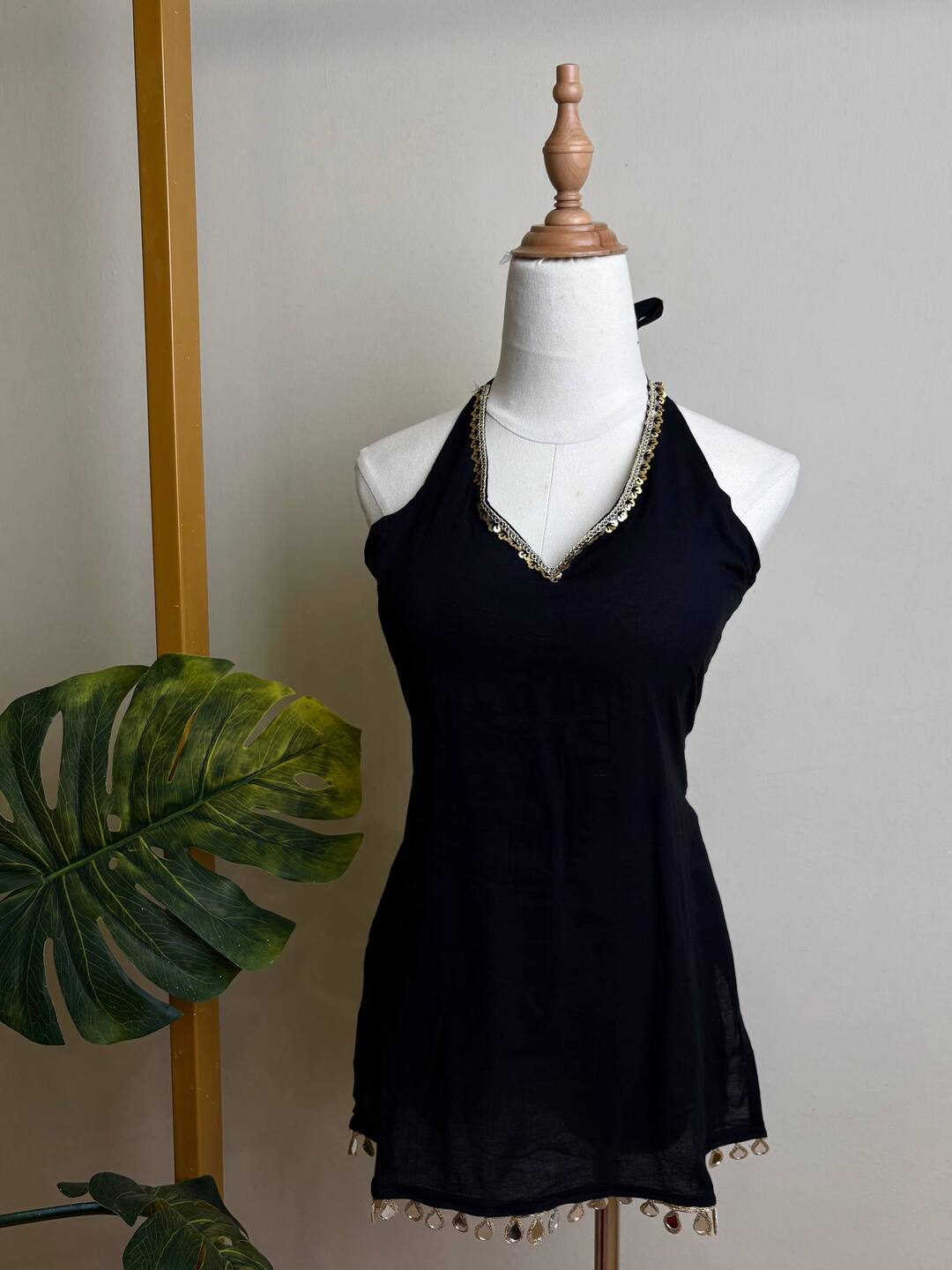 Black Hand block Cotton Top