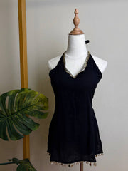 Black Hand block Cotton Top