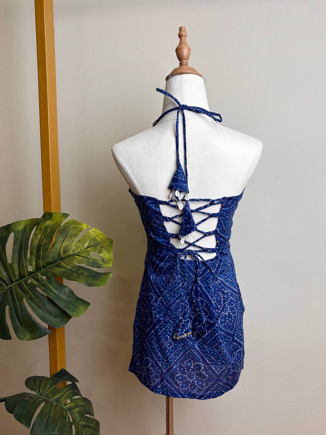 Navy Blue Hand block Cotton Top