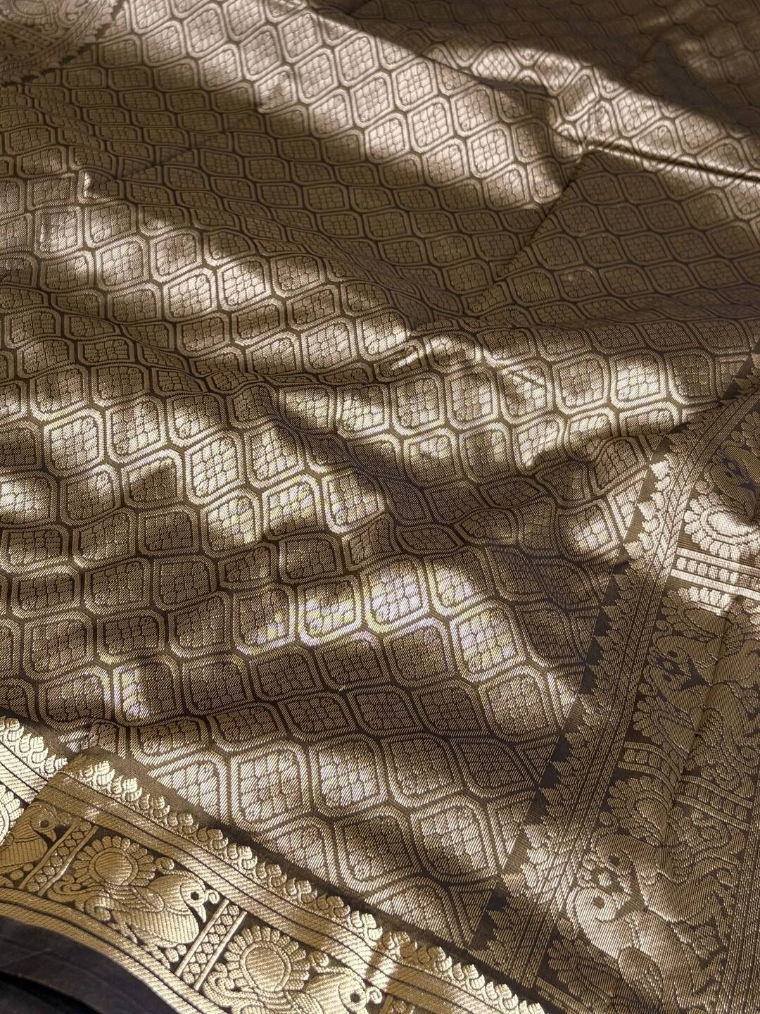 Coffee Brown Semi Kanchi Silk Cotton Saree
