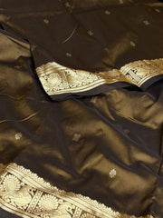 Coffee Brown Semi Kanchi Silk Cotton Saree