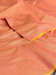 Pastel Pink Plain Kadhi Cotton Saree