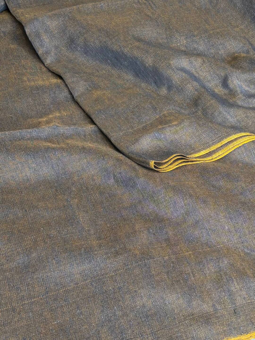 Grey Plain Kadhi Cotton Saree